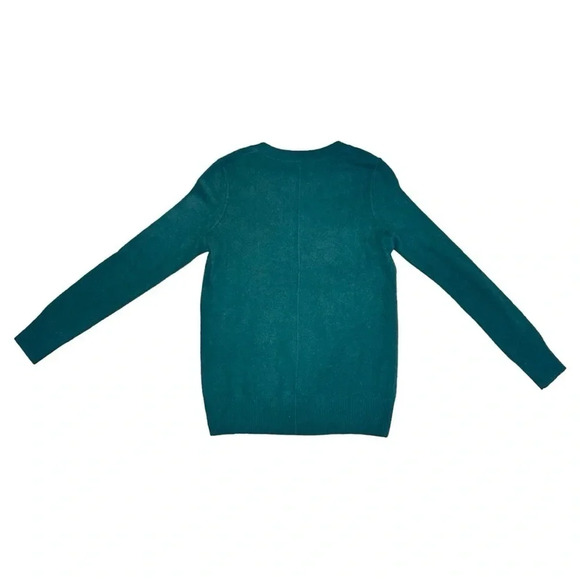 AQUA 100% Cashmere Women’s Crew Neck Kale Sweater Size Small - Picture 2 of 8